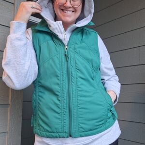 Vintage Coldwater Creek Green Vest Plus Size 1X